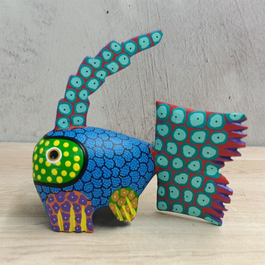 Blue alebrije fish