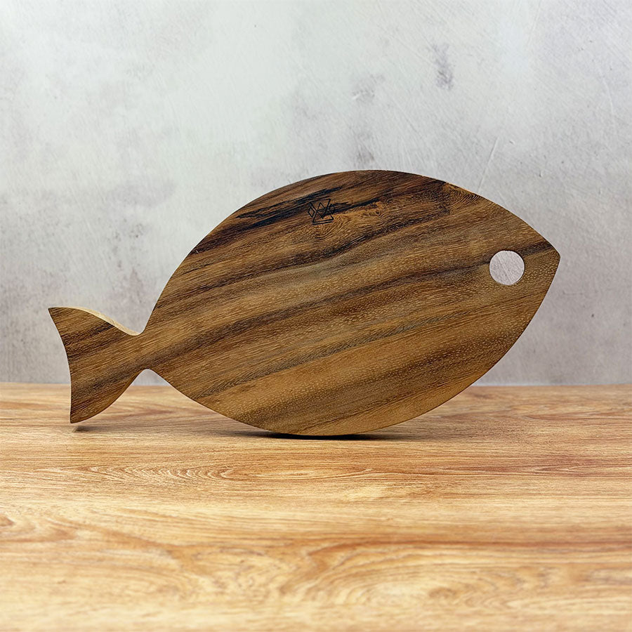 Fish-shaped plate decorated with geometric motifs