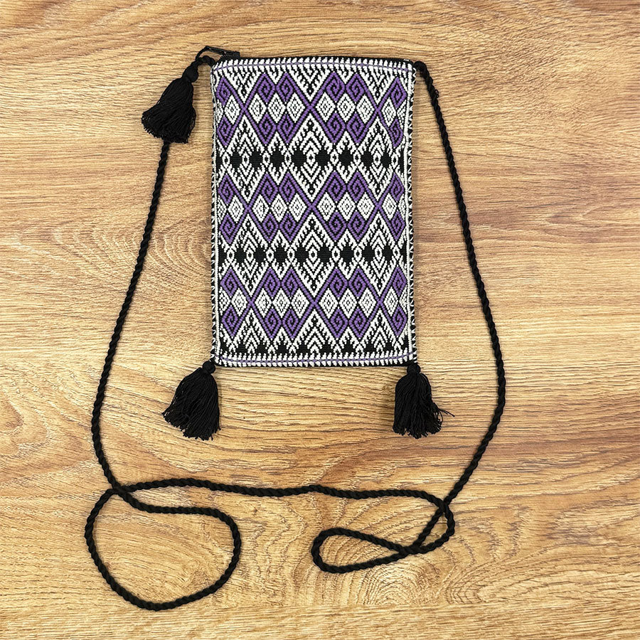 Woven cell phone holder in purple