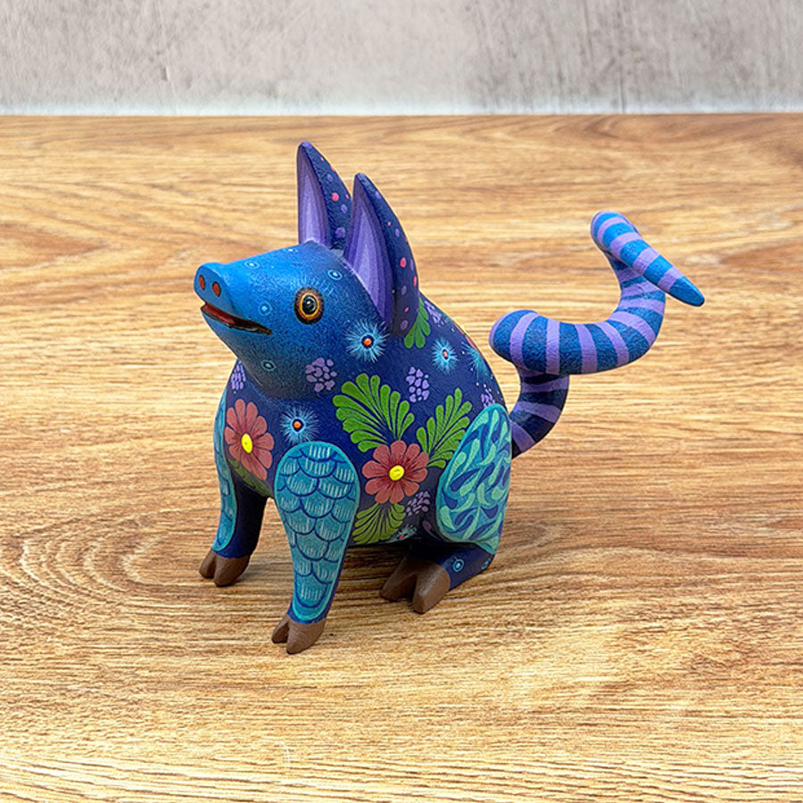 Puerquito alebrije azul