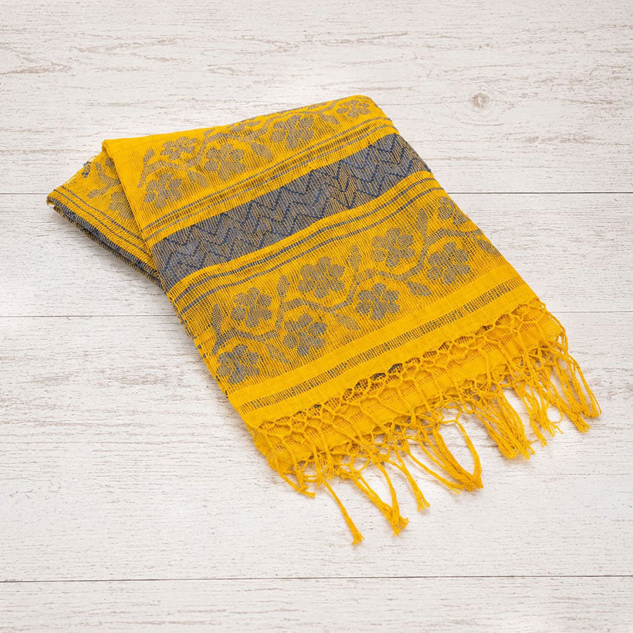 Yellow rebozo with amuzgo desing
