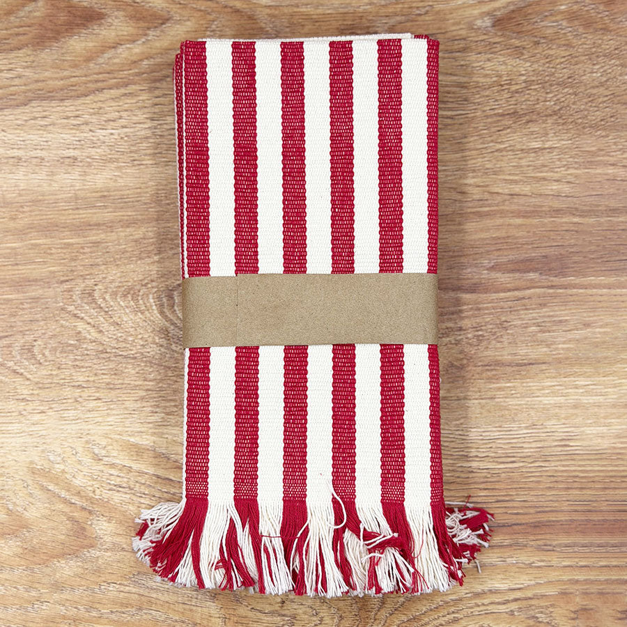 Set of 4 handmade placemats with central stripe design