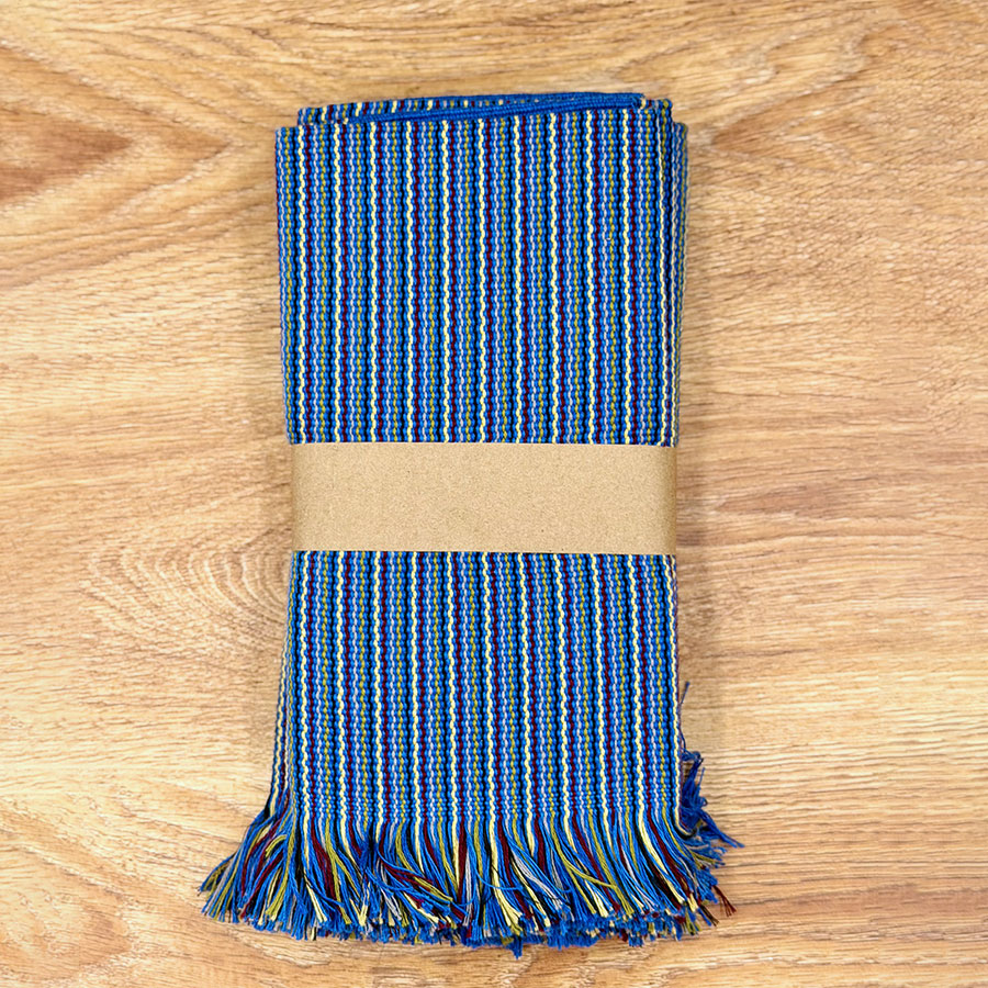 Set of 4 handmade placemats with striped design