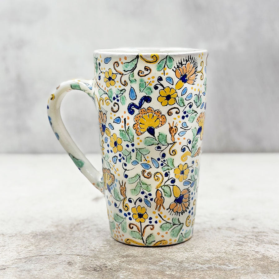 Large mug with flowers