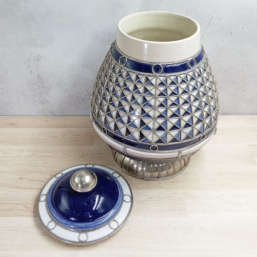 Tibor with white and blue diamonds