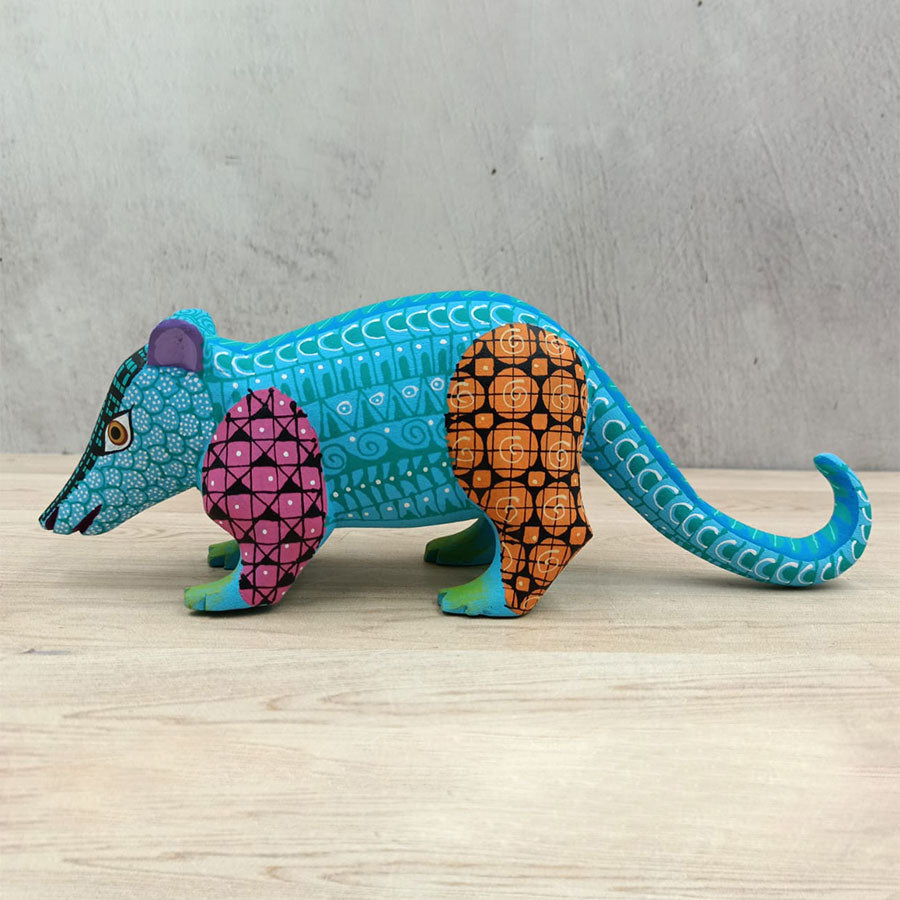 Blue alebrije opossum