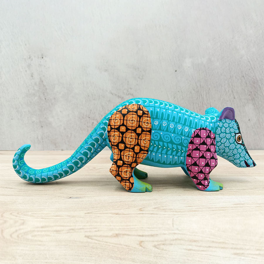 Blue alebrije opossum