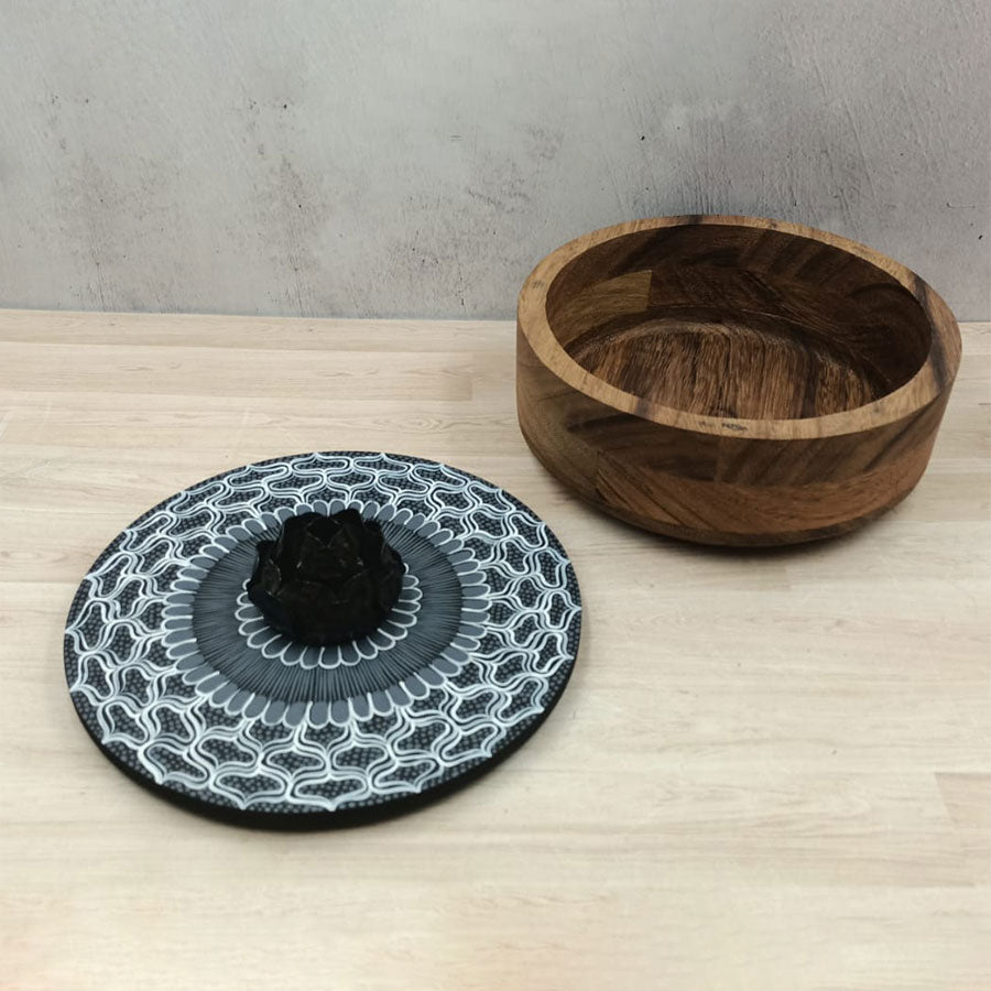 Martina tortilla holder with decorated  lid