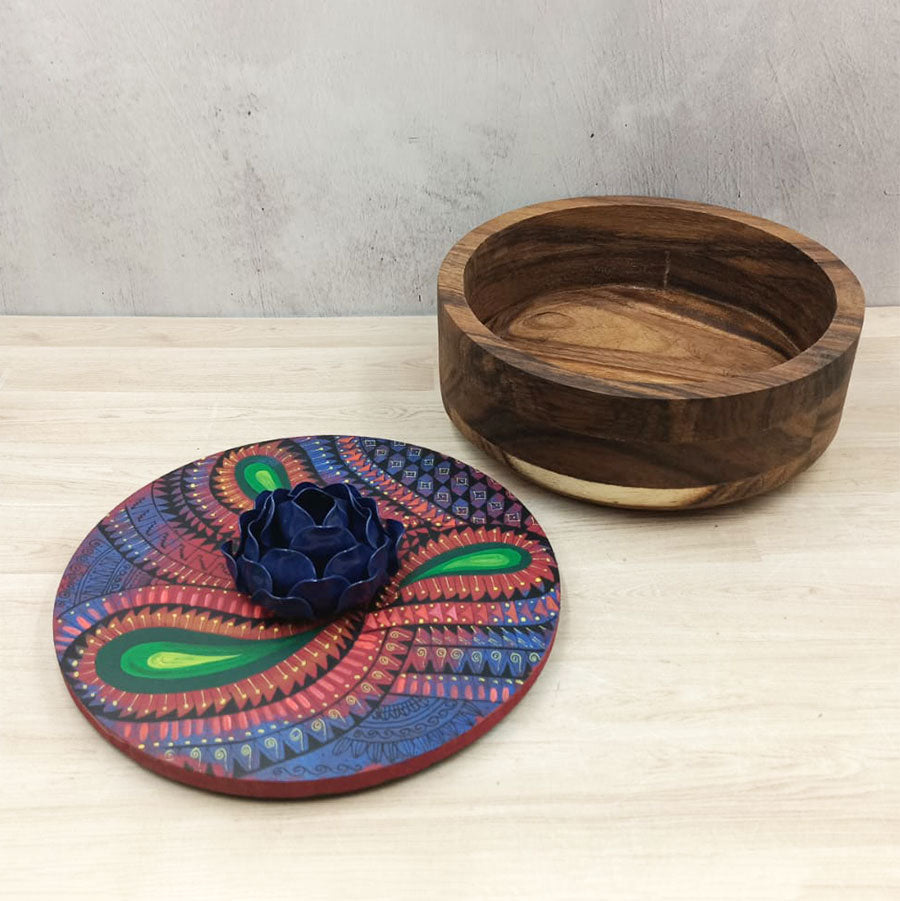 Martina tortilla holder with decorated  lid