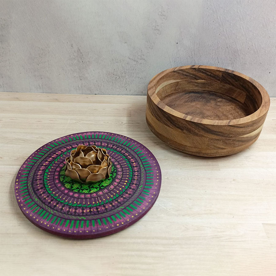 Martina tortilla holder with decorated  lid