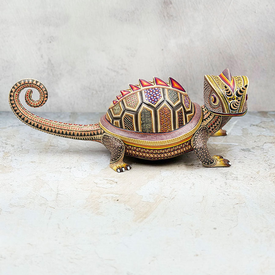 Alebrije turtle fusion with chameleon
