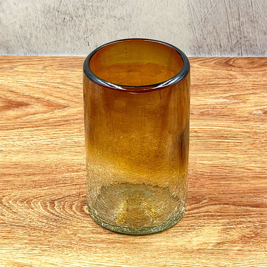 Faded amber water glass