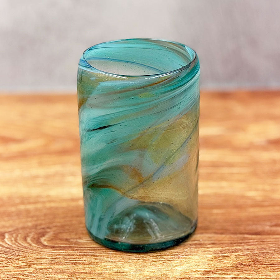 Vaso para agua marmoleado aqua