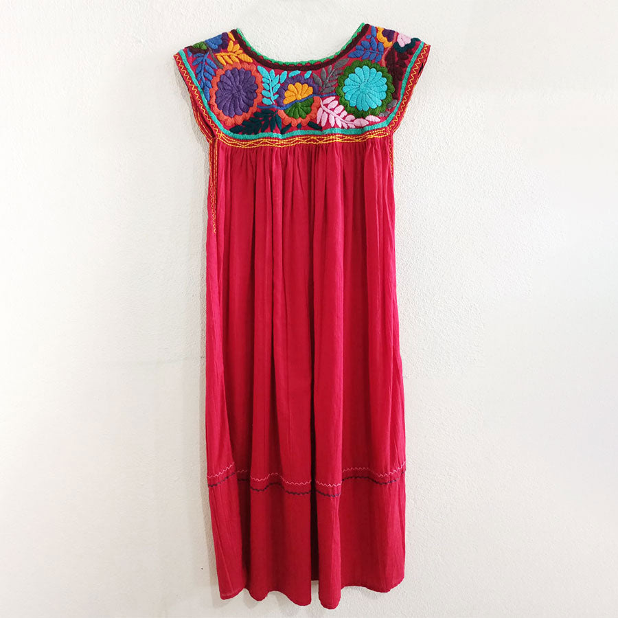 Red dress with large flowers