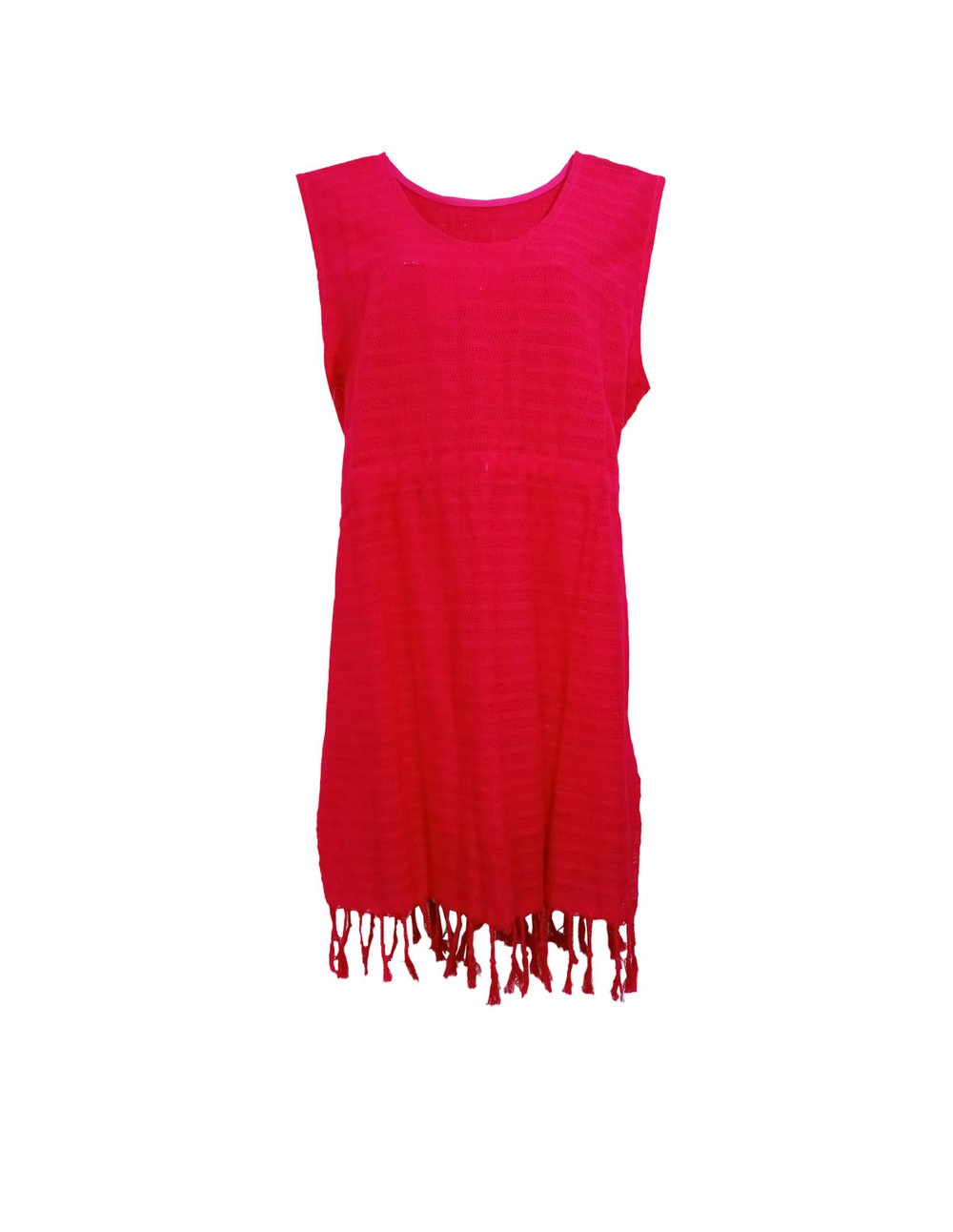 Red waist loom dress