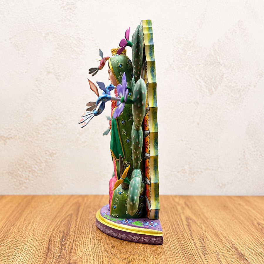 Virgin of Guadalupe with prickly pear cactus pads